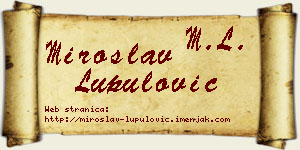 Miroslav Lupulović vizit kartica